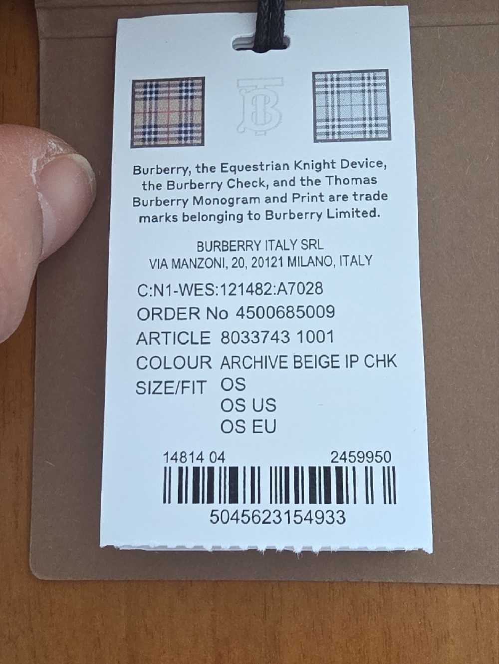 Burberry Beige Nova Check Baby Bib with Pink & Black Stripes - Picture 8 of 9